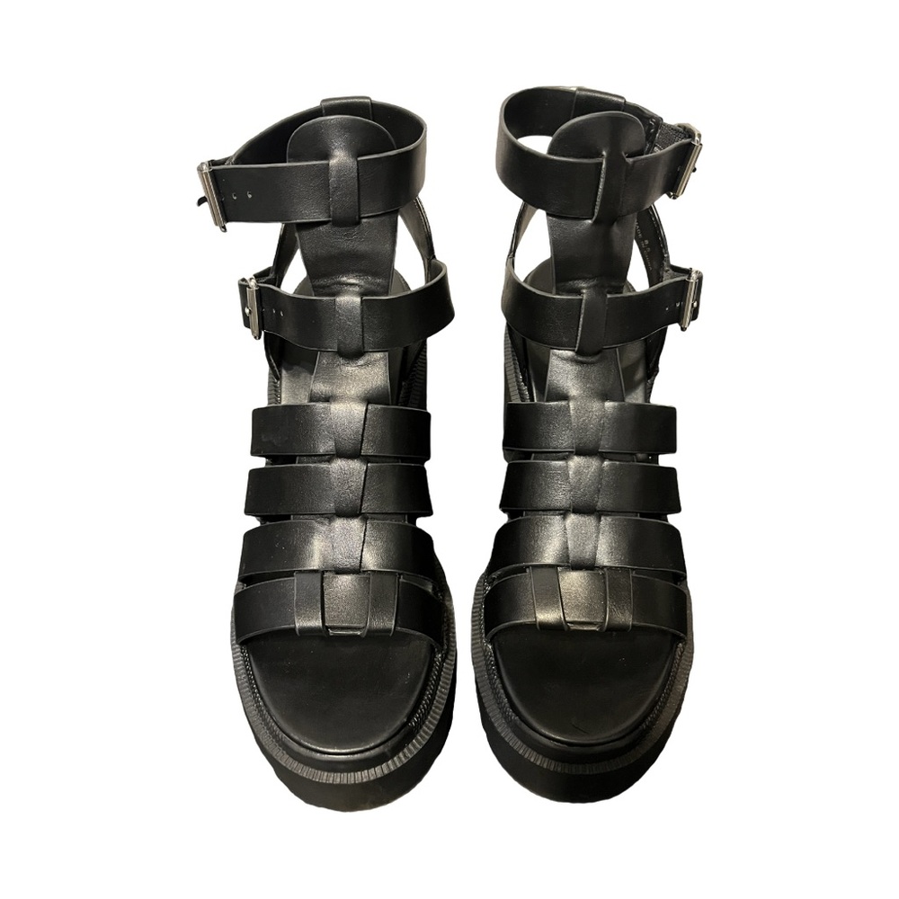 Steve Madden Black Chunky Platform Heels - Picture 3 of 9
